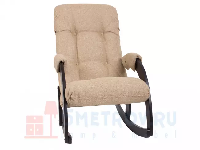 Кресло качалка Мебель Импэкс Кресло-качалка Бергамо, венге/песочный (рогожка) 870, 1030, 600