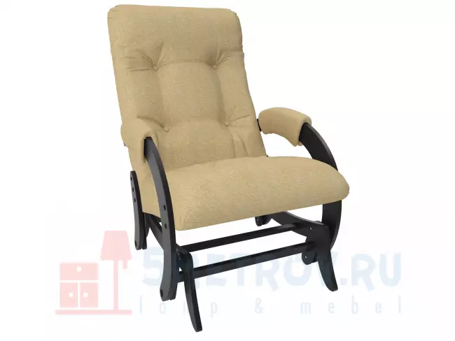 Кресло качалка Мебель Импэкс Кресло-глайдер Бергамо, дуб шампань/черный (экокожа) 960, 890, 600