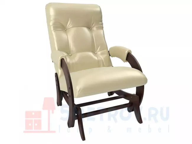 Кресло качалка Мебель Импэкс Кресло-глайдер Бергамо, дуб шампань/ваниль (велюр) 960, 890, 600