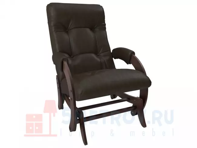 Кресло качалка Мебель Импэкс Кресло-глайдер Бергамо, дуб шампань/кофейный (экокожа) 960, 890, 600