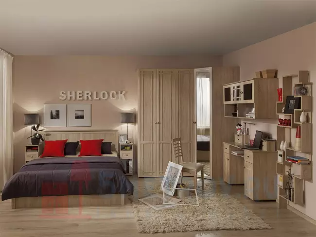  Глазов Sherlock 4 (гостиная) Шкаф навесной [Дуб Сонома] Дуб Сонома, 633, 400, 1199
