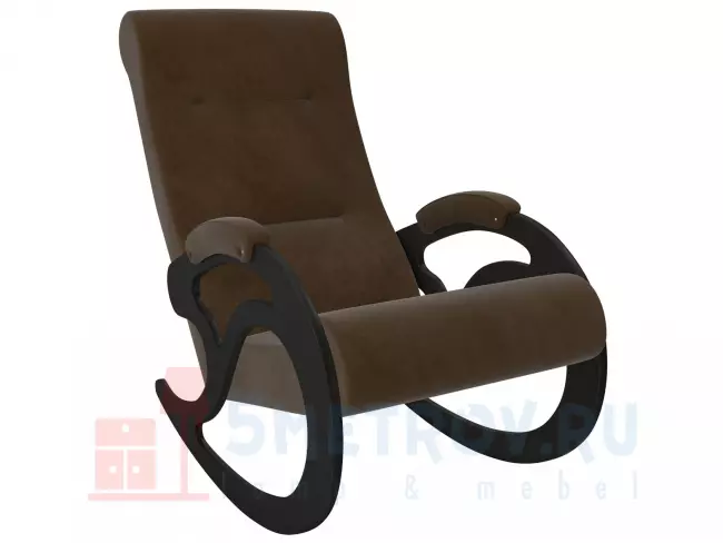 Кресло качалка Мебель Импэкс Кресло-качалка Блуа, венге/коричневый (велюр) 890, 1080, 600