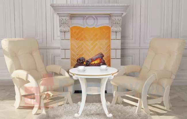 Кресло качалка Мебель Импэкс Кресло-глайдер Бергамо, дуб шампань/деним (велюр) 960, 890, 600