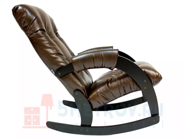 Кресло качалка Мебель Импэкс Кресло-качалка Бергамо, венге/серебристый (велюр) 870, 1030, 600