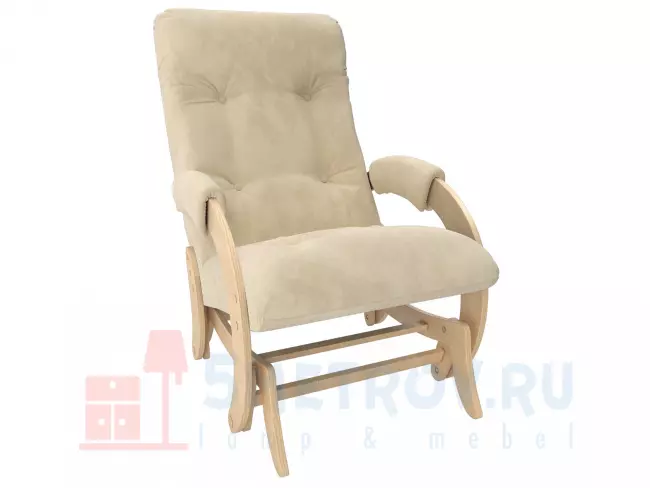 Кресло качалка Мебель Импэкс Кресло-глайдер Бергамо, дуб шампань/коричневый (экокожа) 960, 890, 600