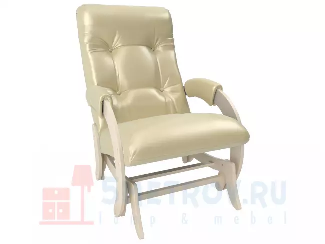 Кресло качалка Мебель Импэкс Кресло-глайдер Бергамо, дуб шампань/черный (экокожа) 960, 890, 600
