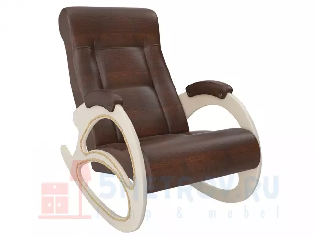 Кресло качалка Мебель Импэкс Кресло-качалка Матера, орех/ваниль (велюр) 890, 1040, 600