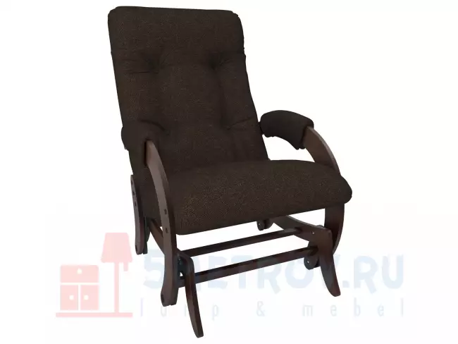 Кресло качалка Мебель Импэкс Кресло-глайдер Бергамо, дуб шампань/коричневый (велюр) 960, 890, 600