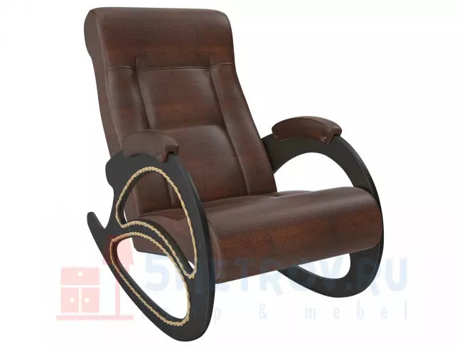 Кресло качалка Мебель Импэкс Кресло-качалка Матера, венге/черный (экокожа) 890, 1040, 600