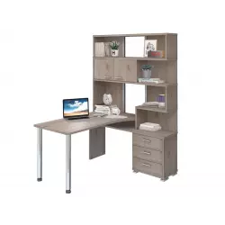 Мэрдэс Компьютерный стол Карл, 150 правый, белый жемчуг Компьютерные столы