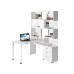 Мэрдэс Компьютерный стол Карл, 150 левый, белый жемчуг Компьютерные столы