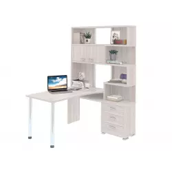 Мэрдэс Компьютерный стол Карл, 150 правый, белый жемчуг Компьютерные столы