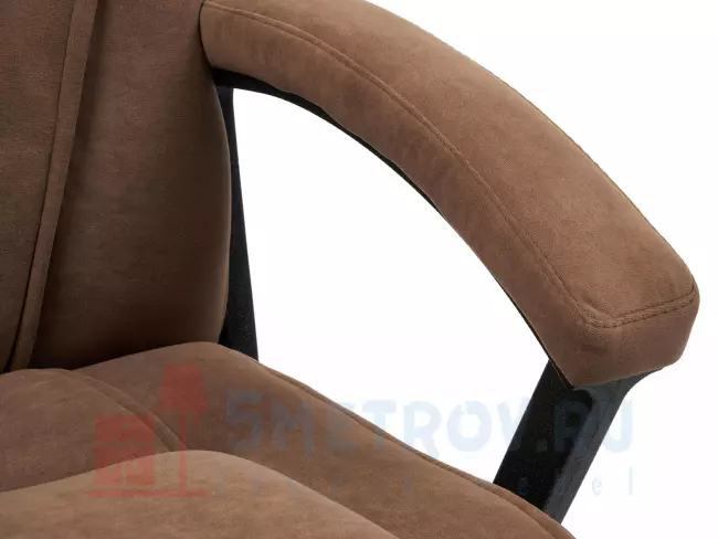  Tetchair 15018 Кресло руководителя BERGAMO CHROME, коричневый Коричневый, флок, 1260 / 1360, 470, 630