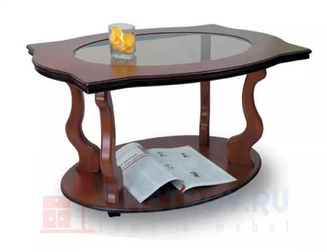 Журнальный столик Мебелик Берже-3С [Темно-коричневый] Темно-коричневый, 550, 600, 940