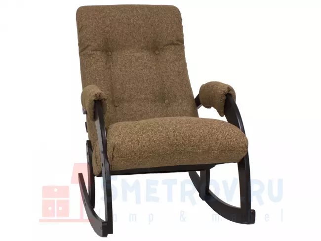 Кресло качалка Мебель Импэкс Кресло-качалка Бергамо, венге/коричневый (велюр) 870, 1030, 600