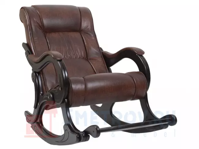 Кресло качалка Мебель Импэкс Кресло-качалка Комфорт Модель 77 [Vegas Lite black, иск. кожа] [Венге] 960, 1260, 690