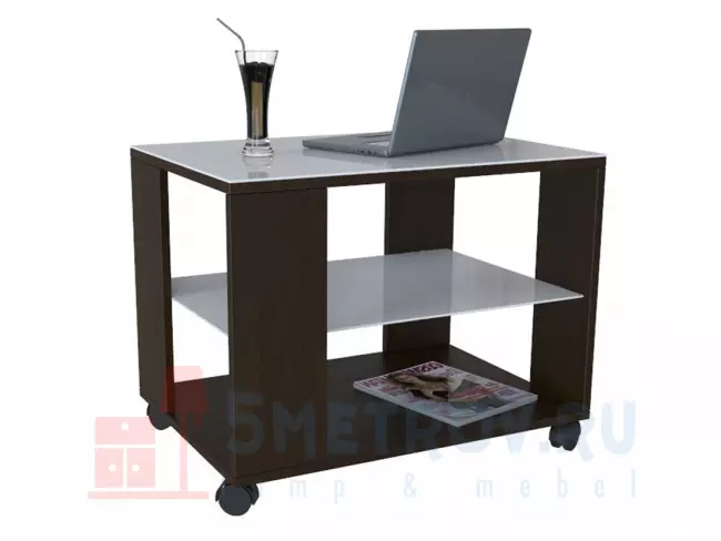 Журнальный столик Мебелик BeautyStyle 5 [Венге / Стекло черное] Венге / Стекло черное, 565, 450, 650