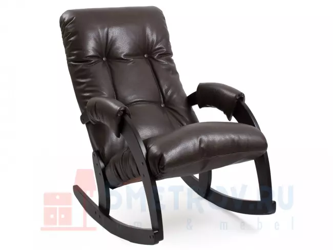 Кресло качалка Мебель Импэкс Кресло-качалка Бергамо, венге/коричневый (экокожа) 870, 1030, 600