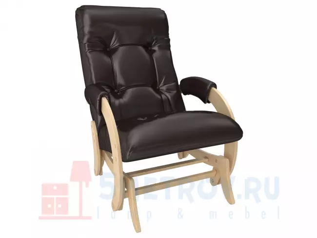 Кресло качалка Мебель Импэкс Кресло-глайдер Бергамо, дуб шампань/кофейный (экокожа) 960, 890, 600
