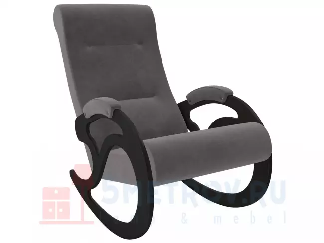 Кресло качалка Мебель Импэкс Кресло-качалка Блуа, венге/деним(велюр) 890, 1080, 600