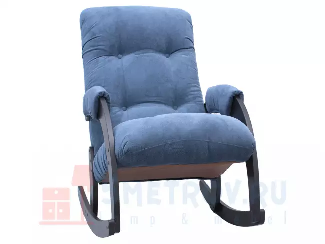 Кресло качалка Мебель Импэкс Кресло-качалка Бергамо, венге/деним (велюр) 870, 1030, 600