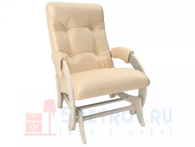 Кресло качалка Мебель Импэкс Кресло-глайдер Бергамо, дуб шампань/жемчужный (экокожа) 960, 890, 600