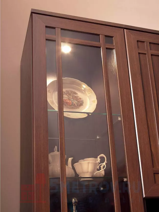 Шкаф-витрина Глазов Sherlock13 (гостиная) Шкаф для посуды [Дуб Сонома] Левый Дуб Сонома, 2107, 400, 400