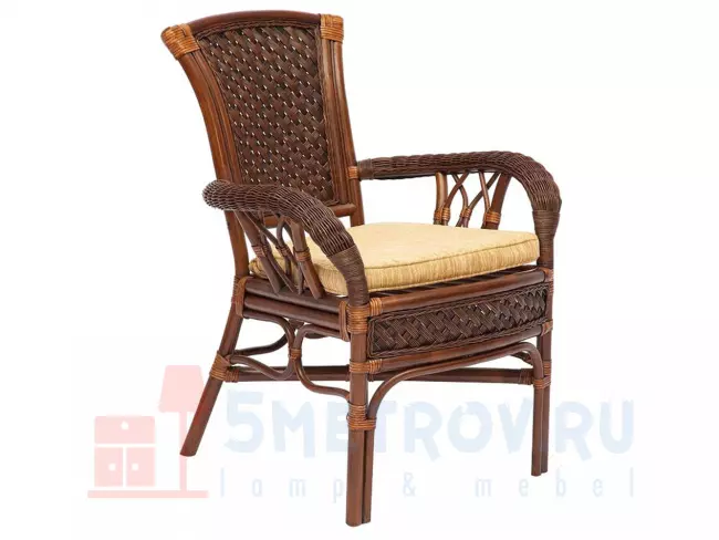 Комплект плетеной мебели Tetchair 10167 Комплект обеденный "ANDREA" ( стол со стеклом + 4 кресла + подушки), TCH White (белый), Ткань рубчик, цвет кремовый Белый, ротанг / Кремовый, ткань