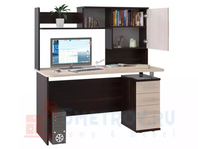  Сокол Компьютерный стол КСТ-105+КН-04, венге Венге, 1436, 600, 1350