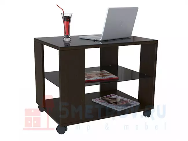Журнальный столик Мебелик BeautyStyle 5 [Венге / Стекло черное] Венге / Стекло черное, 565, 450, 650