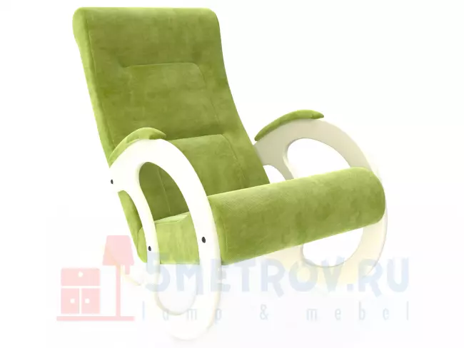 Кресло качалка Мебель Импэкс Кресло-качалка Блуа КР, дуб шампань/зеленый (велюр) 890, 1030, 580