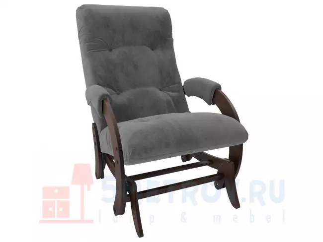 Кресло качалка Мебель Импэкс Кресло-глайдер Бергамо, дуб шампань/коричневый (велюр) 960, 890, 600