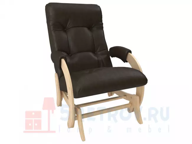 Кресло качалка Мебель Импэкс Кресло-глайдер Бергамо, орех/черный (экокожа) 960, 890, 600