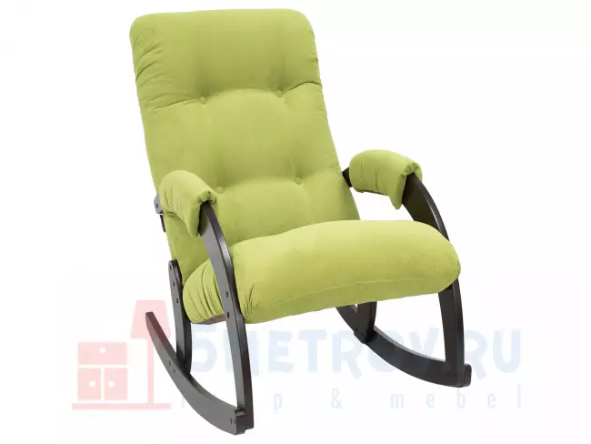 Кресло качалка Мебель Импэкс Кресло-качалка Бергамо, венге/зеленый (велюр) 870, 1030, 600