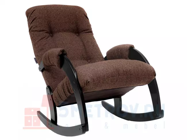 Кресло качалка Мебель Импэкс Кресло-качалка Бергамо, венге/кофейный (экокожа) 870, 1030, 600