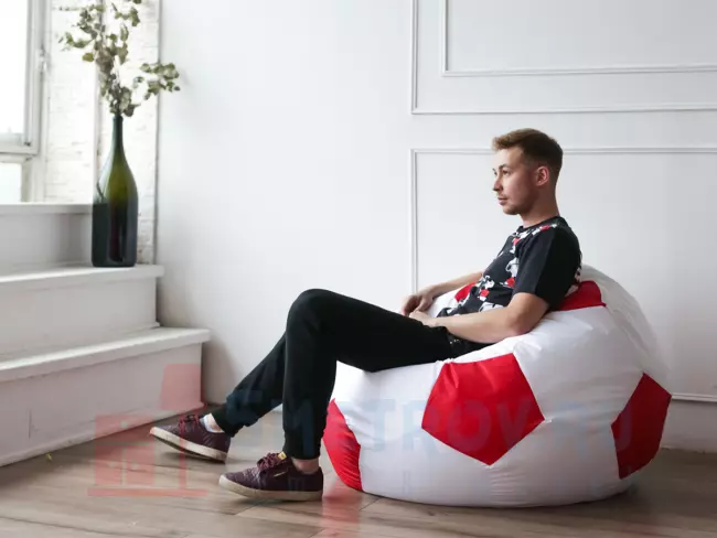 Кресло-мешок DreamBag Кресло Мяч большой Оксфорд [Бело-Красный] Бело-красный