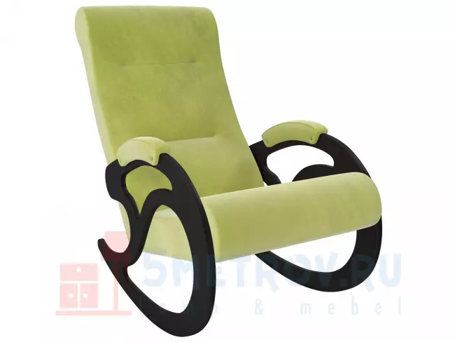 Кресло качалка Мебель Импэкс Кресло-качалка Блуа, венге/серебристый (велюр) 890, 1080, 600