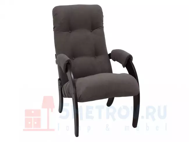 Кресло Мебель Импэкс Кресло для отдыха Комфорт Модель 61 [Verona Antrazite Grey, велюр] [Венге] 940, 880, 600