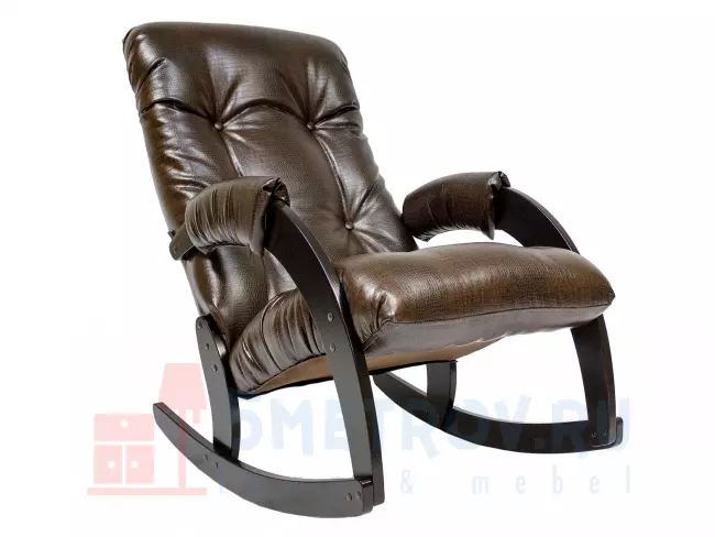 Кресло качалка Мебель Импэкс Кресло-качалка Бергамо, венге/антрацит (велюр) 870, 1030, 600