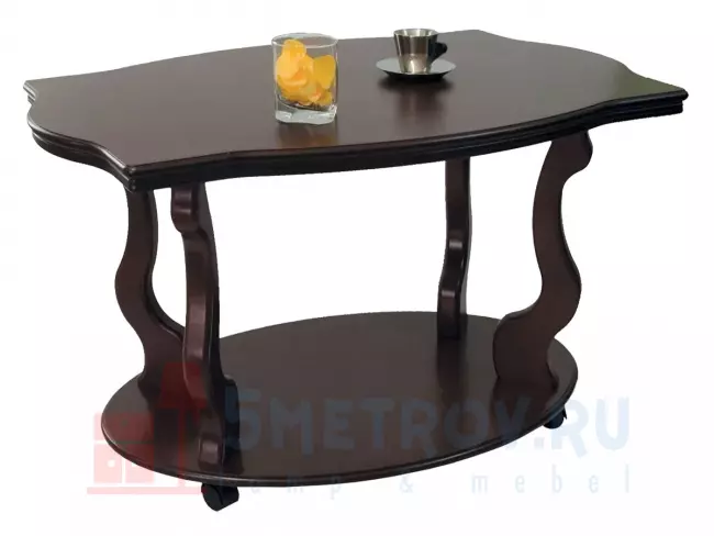 Журнальный столик Мебелик Берже-3 [Темно-коричневый] Темно-коричневый, 560, 600, 940