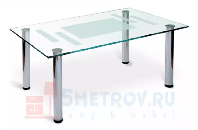 Журнальный столик Мебелик Робер-10М  [Хром] Хром, 430, 600, 1000
