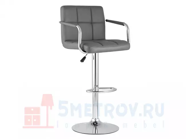 Барный стул Stool Group УТ000004860 Стул барный Малави, серый Серый, экокожа, 910 / 1110, 460, 510