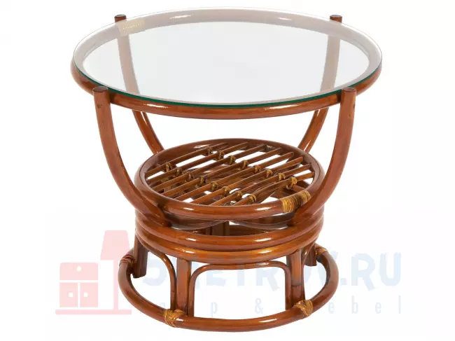 Плетеный стол Tetchair 2633 Столик журнальный со стеклом "BENOA" 5005, Antique brown (античный черно-коричневый) Античный коричневый, 550, 580, 580