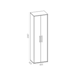 Сокол Шкаф 2 дв ШО-1 [Дуб Сонома / Белый] Шкафы распашные