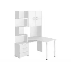 Мэрдэс Компьютерный стол Форд, 140 правый, белый жемчуг Компьютерные столы