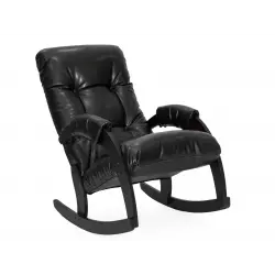 Мебель Импэкс Кресло-качалка Бергамо, венге/антик крокодил (экокожа) Кресла качалки