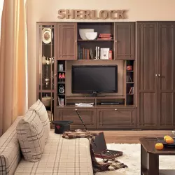 Глазов Sherlock 1 (гостиная) Шкаф МЦН [Дуб Сонома] Прямые стенки
