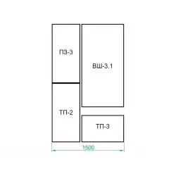 Сокол ВШ-3.1 + ТП-3 + ТП-2 + ПЗ-3 [Венге / Беленый дуб] Прихожие в коридор