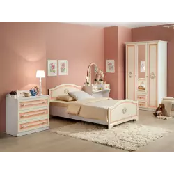 МебельСон Алиса К2 Без матраса [Белый / Крем] Детские гарнитуры (комнаты)