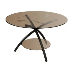 Мебелик Журнальный столик Дуэт-3 [Черный / Тонированное стекло] Журнальные столики